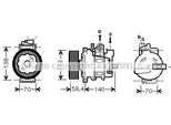 Prasco VNAK265 - Compressore Aria Condizionata Oe 7L6820803F Per Q7 (4L), Touareg (7L), Touareg (7P)