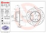 2X Disco Freno Brembo 08.C115.1X Per Bmw 1 Hatchback (F20) 1 Hatchback (F21)