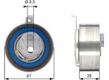 Gates T43152 - Oe 057109243M Puleggia Tenditore, Cinghia Di Distribuzione Per A6 (4F), A4 (8K), A4 (8E), A4 (8H), A5 (8T), A5 (8F), A8 (4E), A8 (4H), Q5 (8R), Q7 (4L), Cayenne (92A), Cayenne (9PA), Phaeton (3D), Touareg (7L), Touareg (7P)