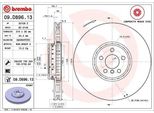 Brembo 09.D896.13 Disco Freno Oe 34106875284 Compatibile Con X7, X6, X5, 8Er F93, 8Er F92, Serie 8 F91, Serie 7 G11, Serie 6 G32, Serie 5 G31, Serie 5 G30, Serie 4 G22, Serie 3 G20