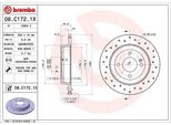 Brembo 08.C172.1X - Oe 584110U300 Disco Freno Per Accent (Hc), Accent Iv (Rb), Bayon (BC3), I20 (Gb, Ib), Rio Iii (Ub), Rio Iv (Fb, Sc, Yb), Solaria (Hcr), Stonic (Yb)