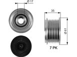 Gates OAP7095 - Puleggia Alternatore Oe 021903119J Per Q7 (4L), Cayenne (9PA), Macan (95B), Phaeton (3D), Touareg (7L)