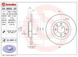 Brembo 08.8682.21 - Disco Freno Oe 1611841580 Per 3008 (0U), 308 Cc (4B), 308 I, C4 Ii (Nc), DS4, DS4 (Nx), DS5, DS5 (Kf)