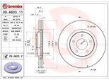 Brembo 09.A603.11 - Disco Freno Oe C2C41250 Per Xj (X308), XK8 (X100)