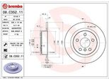 Brembo 08.C352.11 - Disco Freno Oe 34216799367 Per Serie 1 (F40), Serie 2 (F44), Serie 2 (F45), Serie 2 (F46), F54, F56, F60, I3 (I01), X1 (F48), X2 (F39)