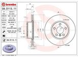 2X Disco Freno Brembo 09.D113.11 Per Bmw 3 Sedan (G20) 3 Touring (G21) 66Mm