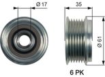 Gates OAP7166 Ruota Libera Alternatore Oe 059903119G Compatibile Con Touareg, Crafter, Amarok, Panamera, Cayenne, Q7, Q5, A8 4N, A8 4H, A8 4E, A7 4G, A6 4G, A5 F5, A5 8T, A5 8F, A4 8W, A4 8K
