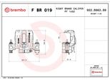 Brembo F Br 019 - Pinza Freno Oe 1612436980 Per Boxer, Ducato, Jumper
