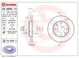 Brembo 08.9606.14 - Disco Freno Oe 4246R8 Per 306, 206 (2A/C), 206 (2E/K), 206 Sw (2E/K), 206 Van, 206+