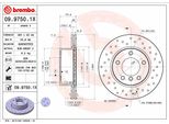 Brembo 09.9750.1X - Disco Freno Oe 34116764629 Per Serie 1 (E81), Serie 1 (E87)