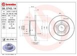 Brembo 08.5743.14 - Oe 4A0615301A Disco Freno Per A6 (4A), A6 (4B), Passat (3B), Superb I (3U)