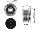 Gates OAP7047 - Puleggia Alternatore Di Primo Equipaggiamento 038903119 Per A3 (8L), Alhambra (7V), Octavia I (1U), Golf Iv (1J), New Beetle, Sharan (7M)