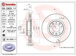 Brembo 09.C825.11 - Disco Freno Oe 1642765080 Per Berlingo, C4 (3A, 3E), C4 G-Picasso Ii (Da, De), C4 Picasso Ii, C4 Spacetourer (3D), Combo (K9), Partner (K9), Rifter