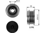 Gates OAP7076 - Puleggia Alternatore Oe 038903119P Per A4 (8D), A6 (4B), Superb I (3U), Passat (3B)