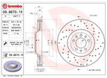 Brembo 09.8670.1X - Oe 4246K0 Disco Freno Per 407, 407 Sw (6D, 6E), 607 (9D, 9U), C6 (Td)