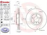 Brembo 09.5934.11 - Disco Freno Oe 34112227171 Per Serie 3 (E36), Z3 (E36)