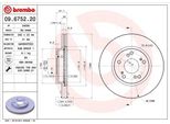 Brembo 09.6752.20 - Disco Freno Oe 45251S7AN10 Per Civic Vii, CR-V Ii (Rd), Stream (Rn)