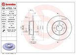 Brembo 08.4753.14 - Disco Freno Oe 5961814 Per Fiorino, Panda, Premio, Uno