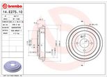 Brembo 14.E275.10 - Oe 584110U000 Tamburo Del Freno Per Accent (Hc), Accent Iv (Rb), I20 (Gb, Ib), Rio Iii (Ub), Rio Iv (Fb, Sc, Yb), Solaria (Hcr)