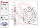 Brembo 09.A822.11 - Disco Freno Oe 2124230412 Per Classe C (C204), Cls (C218), Cls (X218), Classe E (S212), Classe E (W212)