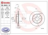 Brembo 09.6943.10 - Disco Freno Oe 402060M602 Per Almera I (N15)