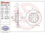 Brembo 09.6753.10 - Disco Freno Oe 45251S0A940 Per Accord Vi, Prelude