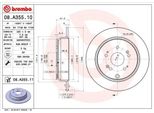 Brembo 08.A355.11 - Oe 42510TX4A01 Disco Freno Per CR-V Ii (Rd), CR-V Iv (Rm)