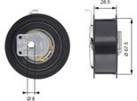 Gates T43110 - Puleggia Tenditore Oe 06D109243, Cinghia Di Distribuzione Per A3 (8P), A4 (8E), Golf V (1K), Touran (1T)