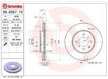 Brembo 09.A357.10 - Disco Freno Oe 45251SAAG50 Per City V , Jazz Ii, Jazz Iii