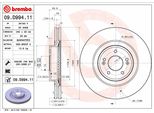2X Disco Freno Brembo 09.D994.11 Per Kia Stinger Hatchback (Ck) 56 5Mm 345Mm