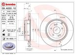 2X Disco Freno Brembo 09.A555.11 Per Hyundai Genesis Coupé 61Mm 330Mm