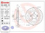 Brembo 08.C250.1X - Oe 58411A6200 Disco Freno Per Ceed (Jd), I30 (Gd), Pro Ceed (Jd)