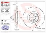 Brembo 09.C492.11 - Oe J9C1167 Disco Freno, Asse Anteriore Per Discovery Sport (L550), E-Pace (X540), Range Rover Evoque (L538)