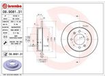 Brembo 08.9081.31 - Oe 584112F100 Disco Freno Per Cerato (Ld)