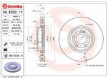 Brembo 09.E022.11 - Disco Freno Oe 2474210412 Per Classe A (W177), Classe B (W247), Cla (C118), Cla (X117), Gla (H247), Glb (X247)
