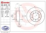 Brembo 08.5316.10 - Disco Freno Oe 571912 Per Defender (L316)