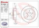 Brembo 08.A863.10 - Disco Freno Oe 52089275AB Per Commander (Xh, Xk), Grand Cherokee Iii (Wh, Wk)
