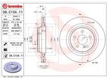 Brembo 09.C134.11 - Disco Freno Oe 2204230312 Per Classe S (C215), Classe S (W220)