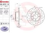 Brembo 08.8727.1X - Disco Freno Oe 1618861680 Per C5 (De), C5 (Re), C5 I (Dc), C5 I (De), C5 Ii (Rc), C5 Ii (Re)