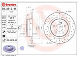 Brembo 08.A612.4X - Oe 2044230612 Disco Freno Per Classe C (C204), Classe C (S204), Classe C (W204), Classe E (A207), Classe E (C207)