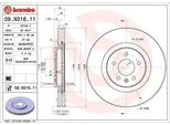 Brembo 09.N316.11 - Disco Freno Oe 13598076 Per Insignia B (Z18)