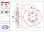 Brembo 09.A452.10 - Disco Freno Oe 402061W600 Per Navara (D22), Pathfinder Ii (R50), Pick-Up (D22)