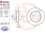 Brembo 08.9461.21 - Disco Freno Oe 432064U101 Per Almera Tino (V10), Primera (P12)