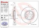 Brembo 09.B352.11 - Disco Freno Oe 8660001234 Per Clio Iv, Espace V (Jr), Grand Scenic Iii (Jz), Grand Scenic Iv (R9), Laguna Iii, Latitude (L70), Megane Iii, Megane Iv, Scenic Iv, Talisman