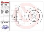 Brembo 08.A335.10 - Disco Freno Oe 4243105030 Per Avensis (T25)