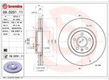 Brembo 09.D251.11 - Disco Freno Oe 31423724 Per S60 Iii (224), S90 Ii (234), V60 Ii (225, 227), V90 Ii (235, 236), XC40 (536), XC60 Ii (246)