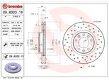 Brembo 09.8303.1X - Oe 4246P7 Disco Freno Per 407, 407 Sw (6D, 6E), 508 (8D), 508 (8E), 607 (9D, 9U)
