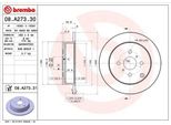 Brembo 08.A273.31 - Disco Freno Oe 4243102050 Per Corolla (E12)