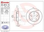 Brembo 08.A912.10 - Oe 42431YZZAE Disco Freno Per Auris (E15), Auris (E18), Corolla (E15), Corolla (E18)