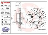 Brembo 09.D805.11 - Disco Freno Oe 98135140201 Per Boxster (981), Cayman (981)